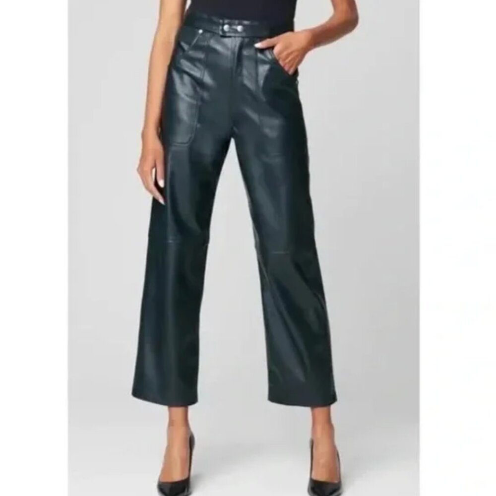 Blank NYC Hunter Green Faux Leather Pants Size 27